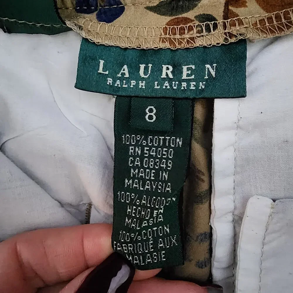 Vintage Lauren Ralph Lauren Floral Print Cropped Capri Pants | Women's 8
